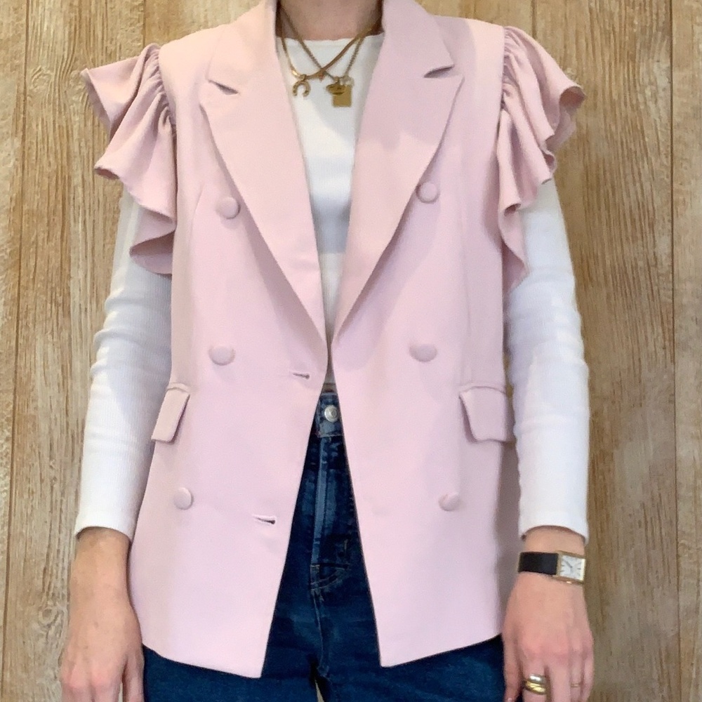 Mazik Pink Blazer Vest